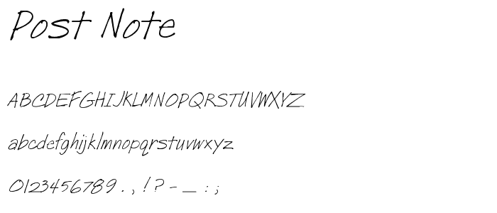 Post Note font